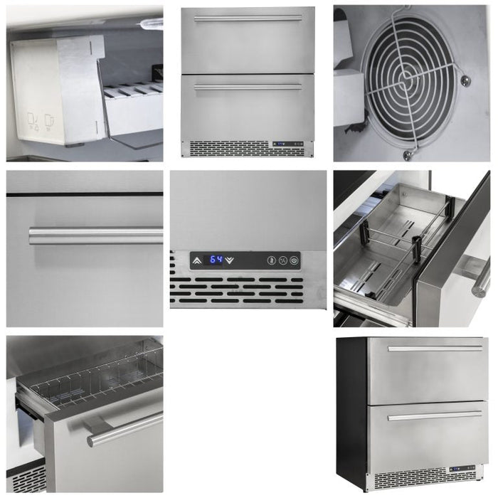 FORNO  30” Cologne Stainless Steel Drawer Freeze 3.64 cu ft With Ice Maker - FDRBI1876-30s - PrimeFair