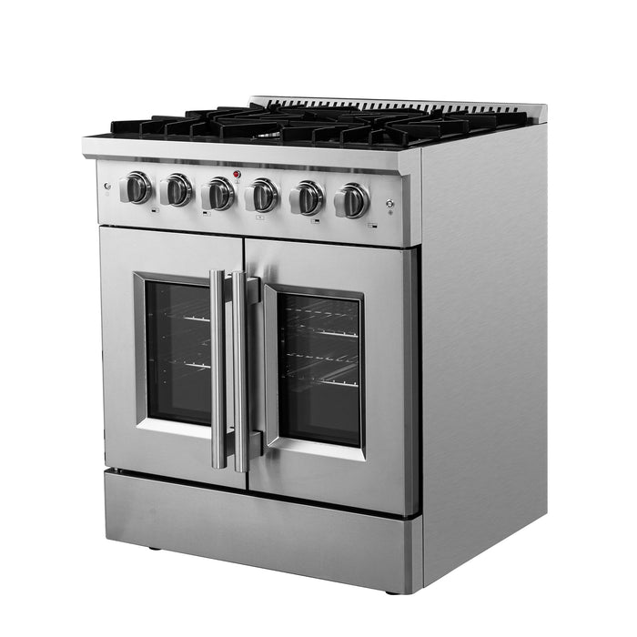 FORNO 30″ Galiano French Door Gas Range - 5 Sealed Burners - FFSGS6444-30