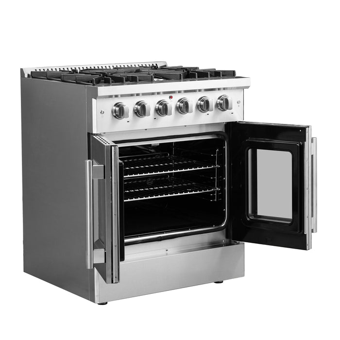 FORNO 30″ Galiano French Door Gas Range - 5 Sealed Burners - FFSGS6444-30