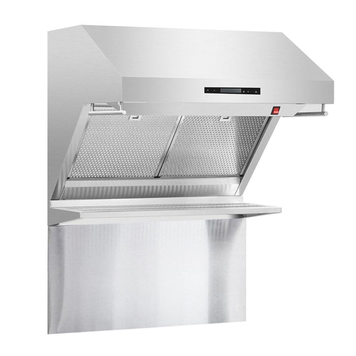 Forno 3-Piece Appliance Package - 30-Inch Gas Range, 56-Inch Pro-Style Refrigerator & Wall Mount Hood with Backsplash in Stainless Steel