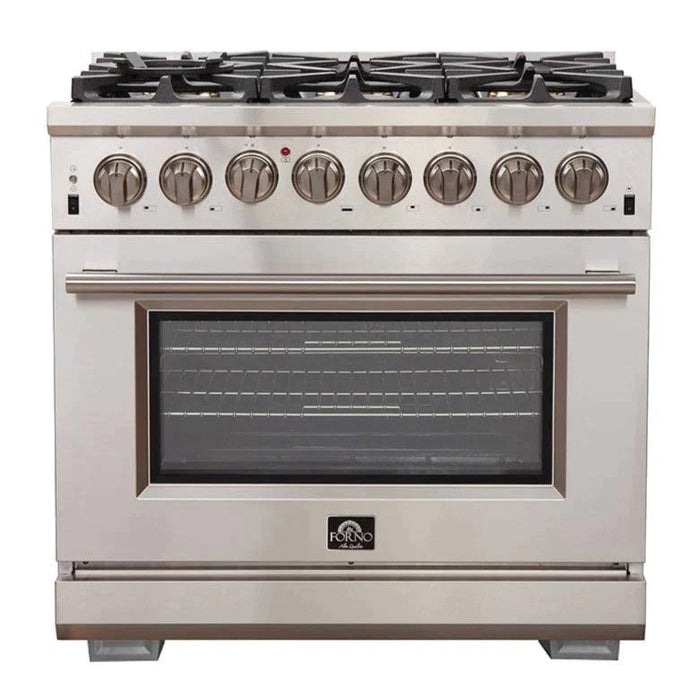 Forno 2-Piece Appliance Package - 36-Inch Dual Fuel Range & 60-Inch Pro-Style Refrigerator in Stainless Steel