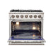 Forno 2-Piece Appliance Package - 36-Inch Gas Range & 60-Inch Pro-Style Refrigerator in Stainless Steel