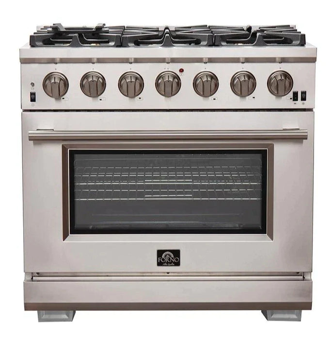 Forno 2-Piece Appliance Package - 36-Inch Gas Range & 60-Inch Pro-Style Refrigerator in Stainless Steel
