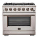 Forno 2-Piece Appliance Package - 36-Inch Gas Range & 60-Inch Pro-Style Refrigerator in Stainless Steel