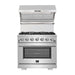 Forno Ansedonia 36" Wall Mount Range Hood with Red Light Warmer, Shelf/Backsplash, and 1200 CFM Motor -FRHWM5029-36HB