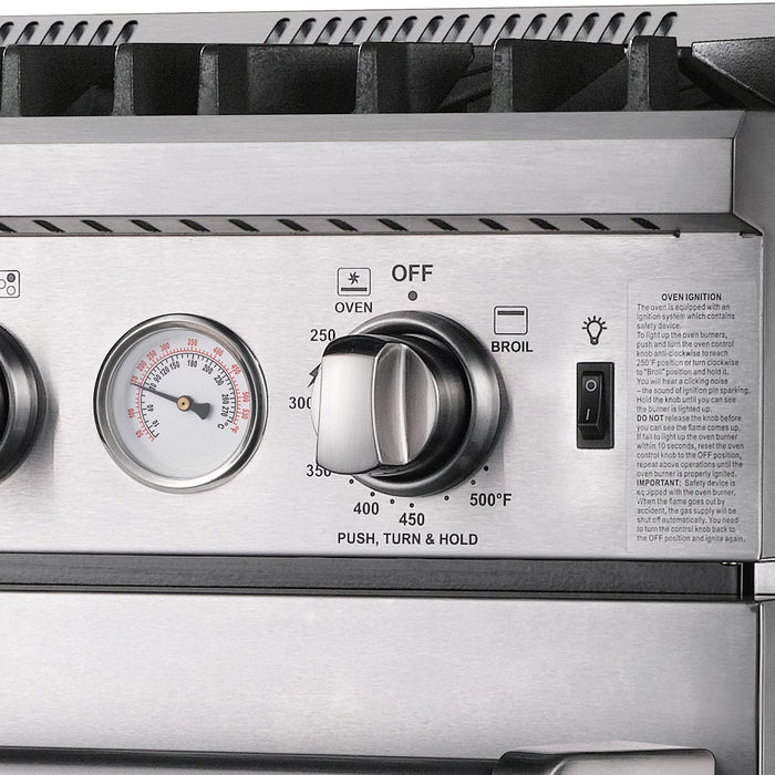 Forno 4-Piece Appliance Package - 30-Inch Gas Range, Refrigerator with Water Dispenser, Microwave Oven, & 3-Rack Dishwasher in Stainless Steel