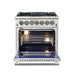 Forno 4-Piece Pro Appliance Package - 30-Inch Dual Fuel Range, Refrigerator, Microwave Oven, & 3-Rack Dishwasher in Stainless Steel