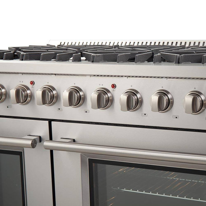 Forno 2-Piece Appliance Package - 48-Inch Gas Range & 60-Inch Pro-Style Refrigerator in Stainless Steel