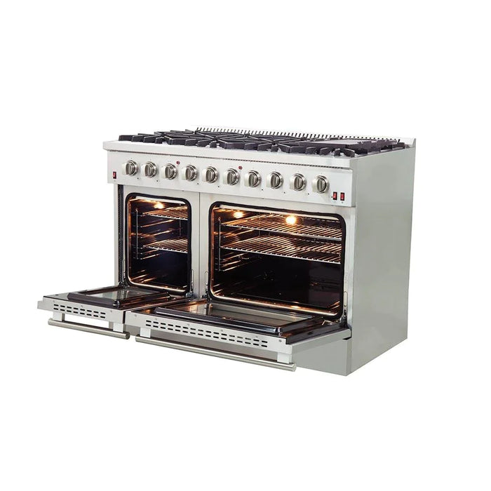Forno 2-Piece Appliance Package - 48-Inch Gas Range & 60-Inch Pro-Style Refrigerator in Stainless Steel