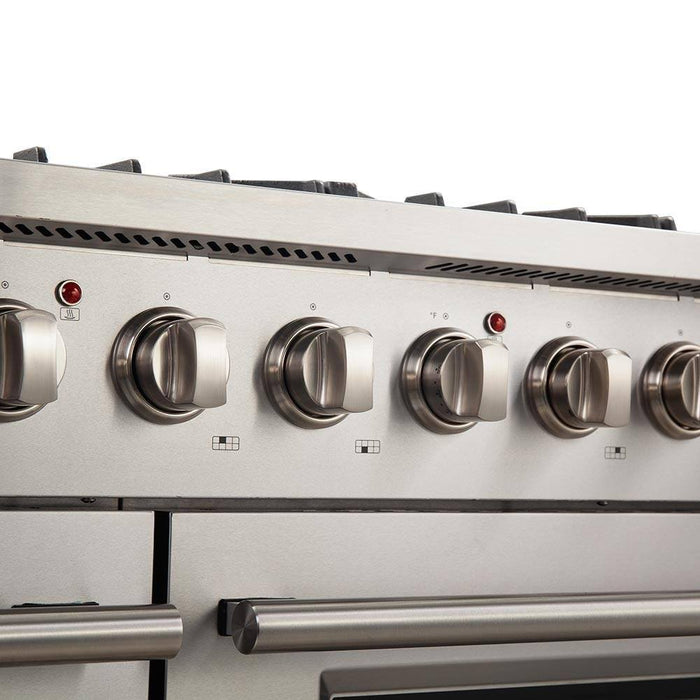 Forno 2-Piece Appliance Package - 48-Inch Gas Range & 60-Inch Pro-Style Refrigerator in Stainless Steel
