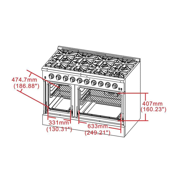Forno 2-Piece Appliance Package - 48-Inch Gas Range & 60-Inch Pro-Style Refrigerator in Stainless Steel