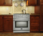 Forno 5-Piece Appliance Package - 30-Inch Gas Range, Refrigerator, Wall Mount Hood with Backsplash, Microwave Oven, & 3-Rack Dishwasher in Stainless Steel