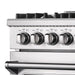 Forno 4-Piece Appliance Package - 30-Inch Gas Range, Refrigerator, Wall Mount Hood, & 3-Rack Dishwasher in Stainless Steel
