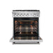 Forno 5-Piece Appliance Package - 30-Inch Gas Range, 56-Inch Pro-Style Refrigerator, Wall Mount Hood, Microwave Drawer, & 3-Rack Dishwasher in Stainless Steel
