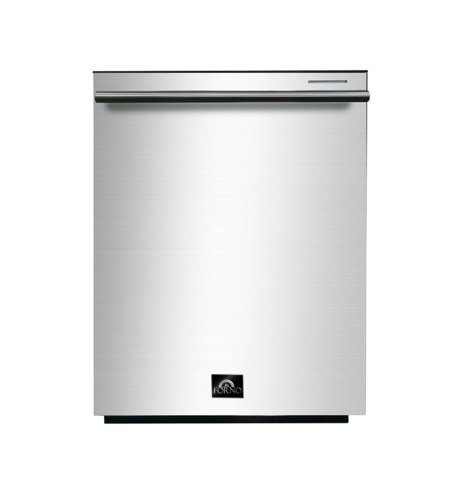 Forno 3-Piece Appliance Package - 36-Inch Gas Range, Refrigerator with Water Dispenser, & Wall Mount Hood in Stainless Steel