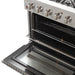 Forno 5-Piece Appliance Package - 36-Inch Gas Range, Refrigerator, Wall Mount Hood, Microwave Oven, & 3-Rack Dishwasher in Stainless Steel