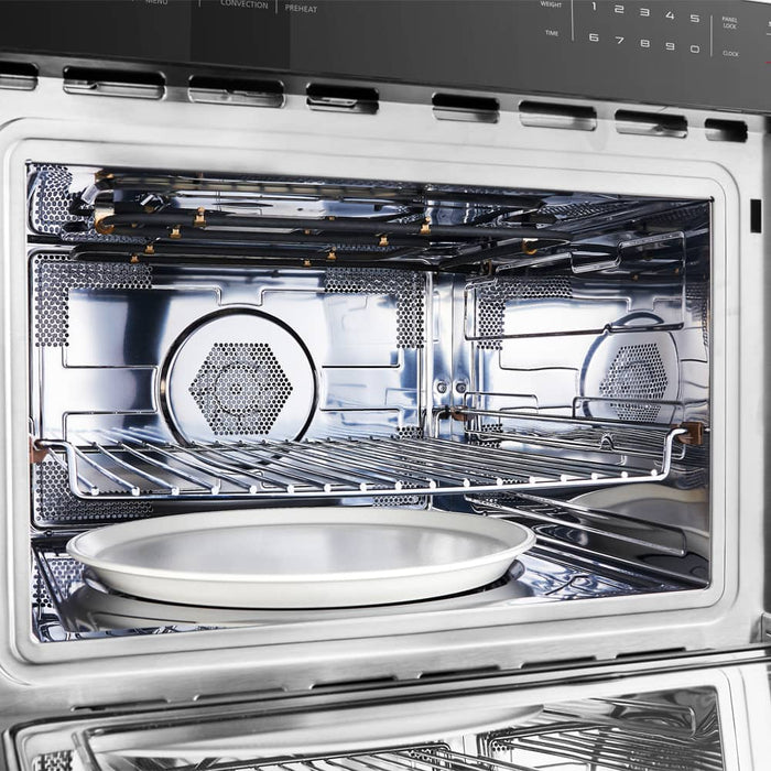 Forno 5-Piece Appliance Package - 36-Inch Gas Range, Refrigerator, Wall Mount Hood, Microwave Oven, & 3-Rack Dishwasher in Stainless Steel