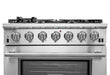 Forno 2-Piece Pro Appliance Package - 36-Inch Gas Range & Wall Mount Hood in Stainless Steel