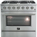Forno Appliance Package - 36 Inch Gas Range, 60 Inch Refrigerator, Range Hood, Dishwasher, FRHWM-FFSGS6244-36