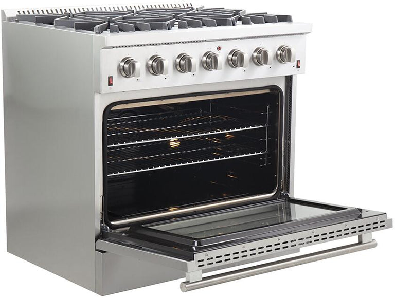 Forno Appliance Package - 36 Inch Gas Range, Range Hood, 60 Inch Refrigerator, 5029-FFSGS6244-36