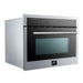 Forno 5-Piece Appliance Package - 36-Inch Electric Range, Wall Mount Range Hood, Pro-Style Refrigerator, Dishwasher, and Microwave Oven in Stainless Steel