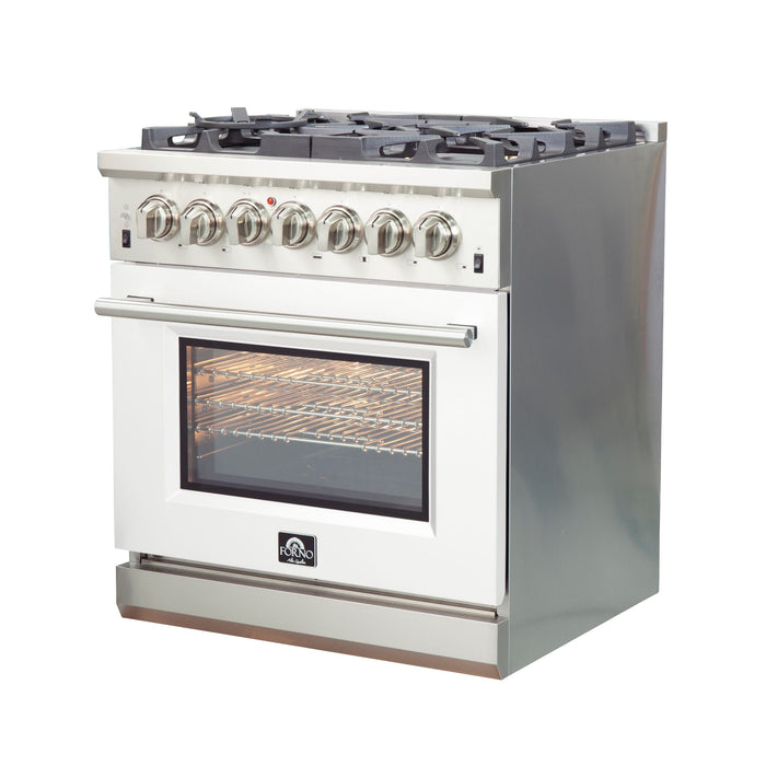 FORNO Capriasca - Titanium Professional 30" Freestanding Dual Fuel 240V Electric Colored Door Oven Range FFSGS6187-30 - PrimeFair