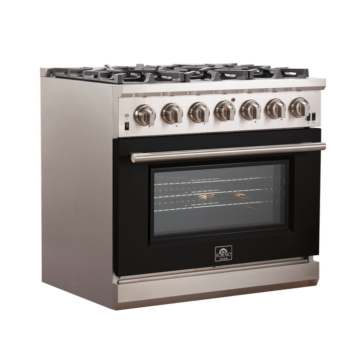 FORNO Capriasca - Titanium Professional 36" Freestanding Colored Door Gas Range FFSGS6260-36 - PrimeFair