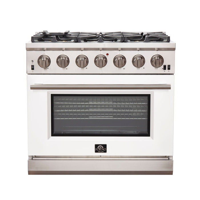 FORNO Capriasca - Titanium Professional 36" Freestanding Colored Door Gas Range FFSGS6260-36 - PrimeFair