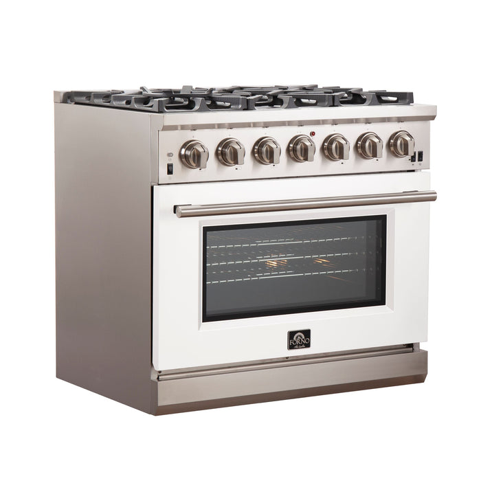 FORNO Capriasca - Titanium Professional 36" Freestanding Colored Door Gas Range FFSGS6260-36 - PrimeFair