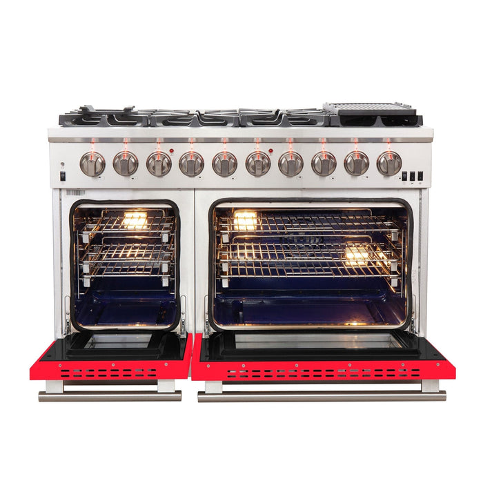 FORNO Capriasca - Titanium Professional 48" Freestanding Colored Door Gas Range FFSGS6260-48WHT