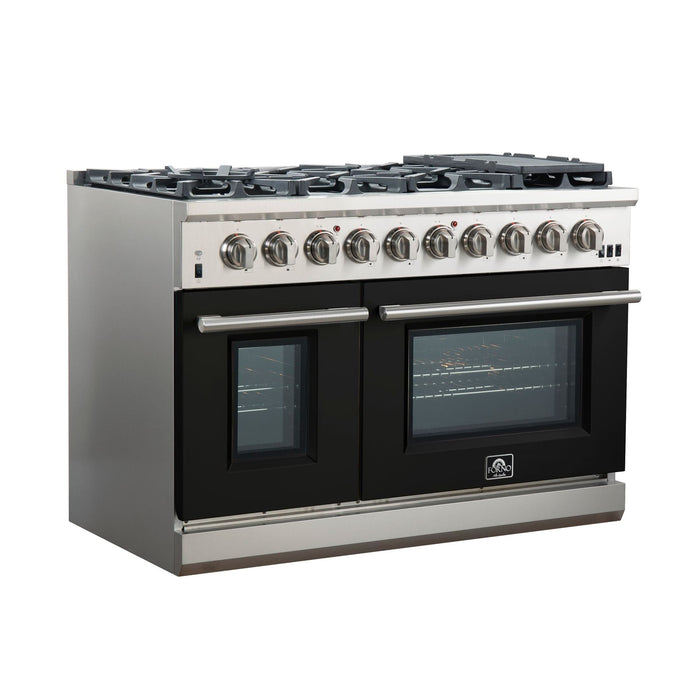 FORNO Capriasca - Titanium Professional 48" Freestanding Colored Door Gas Range FFSGS6260-48WHT