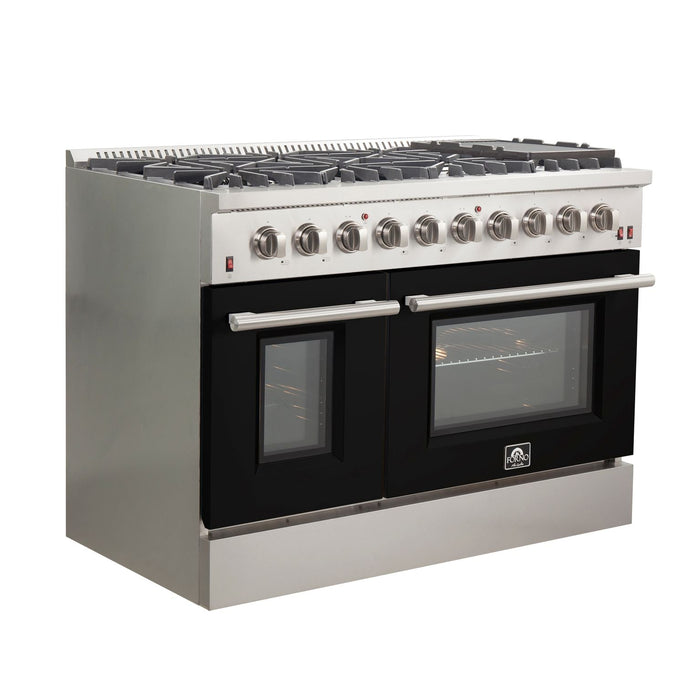 FORNO Vittorio - Gold Professional 48" Freestanding Colored Door Gas Range FFSGS6244-48RED