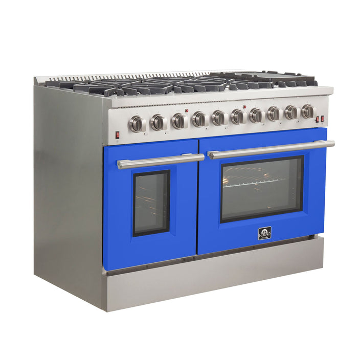 FORNO Vittorio - Gold Professional 48" Freestanding Colored Door Gas Range FFSGS6244-48RED