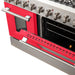 FORNO Vittorio - Gold Professional 48" Freestanding Colored Door Gas Range FFSGS6244-48RED