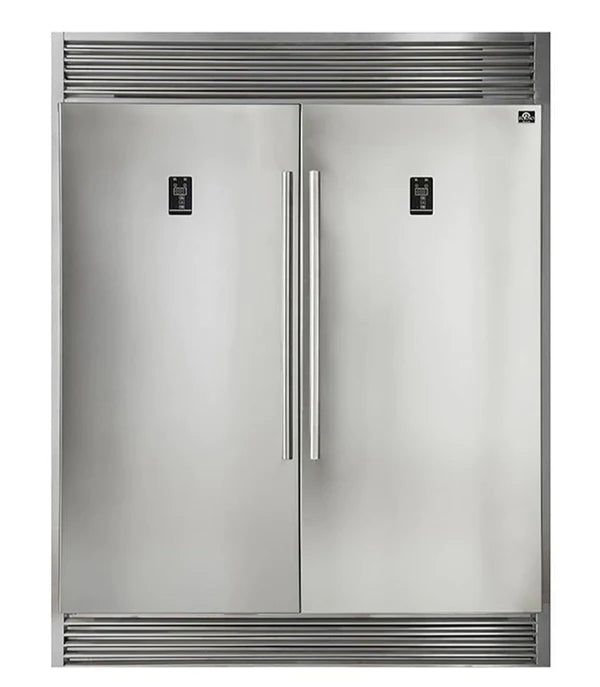 Forno 2-Piece Appliance Package - 36-Inch Gas Range & 60-Inch Pro-Style Refrigerator in Stainless Steel