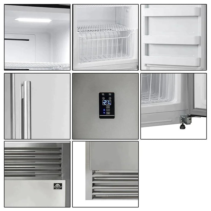 Forno 2-Piece Appliance Package - 48-Inch Gas Range & 60-Inch Pro-Style Refrigerator in Stainless Steel