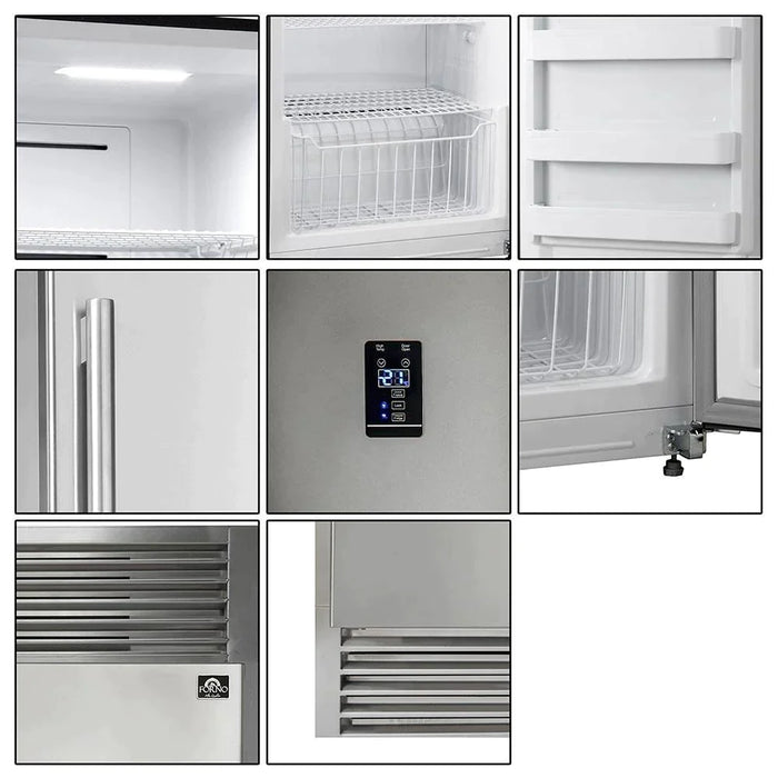 Forno 2-Piece Appliance Package - 48-Inch Dual Fuel Range & 60-Inch Pro-Style Refrigerator in Stainless Steel