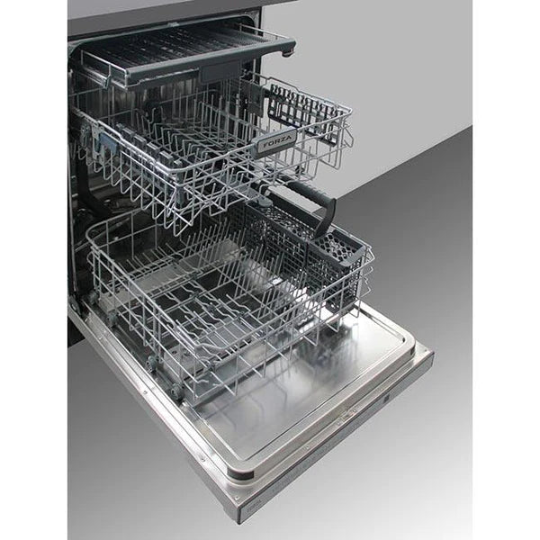 Forza 24" Dishwasher in Stainless Steel with Microfilter, Height Adjustable Upper Basket - 45 dBA Noise Level - FD24DI