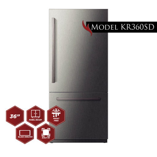 Kucht 36” Built-In, Counter Depth, Panel Ready Refrigerator