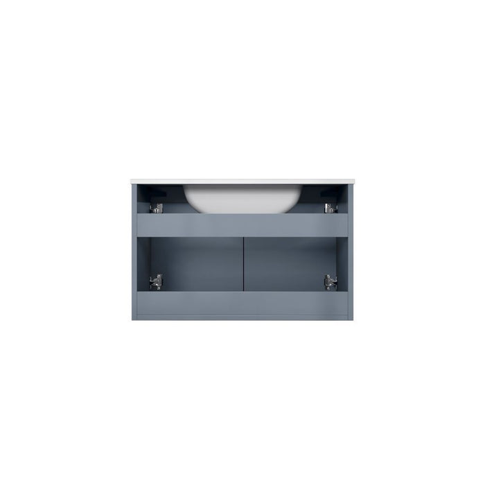 Lexora Geneva 30" Dark Grey Single Vanity, White Carrara Marble Top, White Square Sink and 30" LED Mirror LG192230DBDSLM30