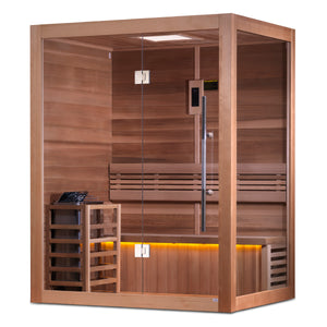 Golden Designs "Hanko Edition" 2-3 Person Indoor Traditional Steam Sauna - Canadian Red Cedar Interior (GDI-7202-01)