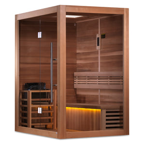 Golden Designs "Hanko Edition" 2-3 Person Indoor Traditional Steam Sauna - Canadian Red Cedar Interior (GDI-7202-01)