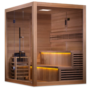 Golden Designs "Kuusamo Edition" 6 Person Indoor Traditional Steam Sauna - Canadian Red Cedar Interior (GDI-7206-01)