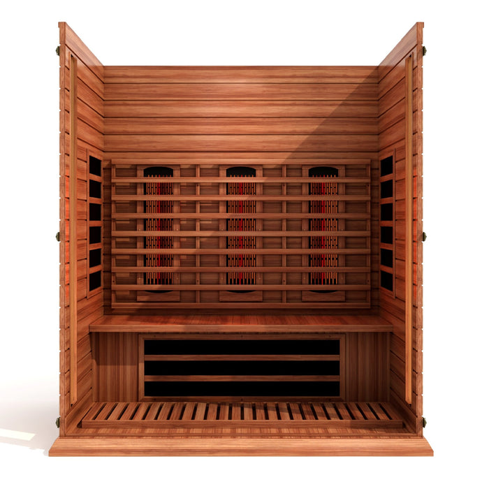 Golden Designs Maxxus 3 Person Full Spectrum Infrared Carbon Canadian Red Cedar Sauna  MX-M306-01-FS CED