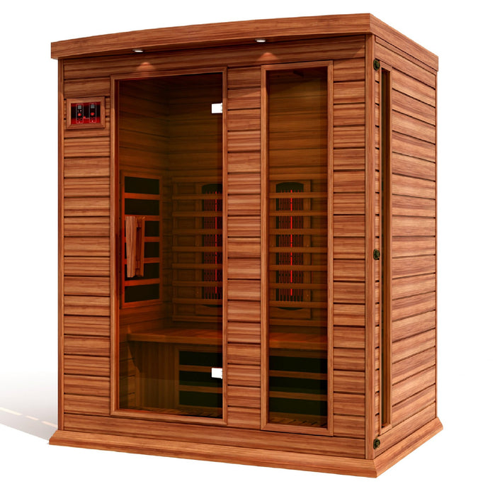 Golden Designs Maxxus 3 Person Full Spectrum Infrared Carbon Canadian Red Cedar Sauna  MX-M306-01-FS CED