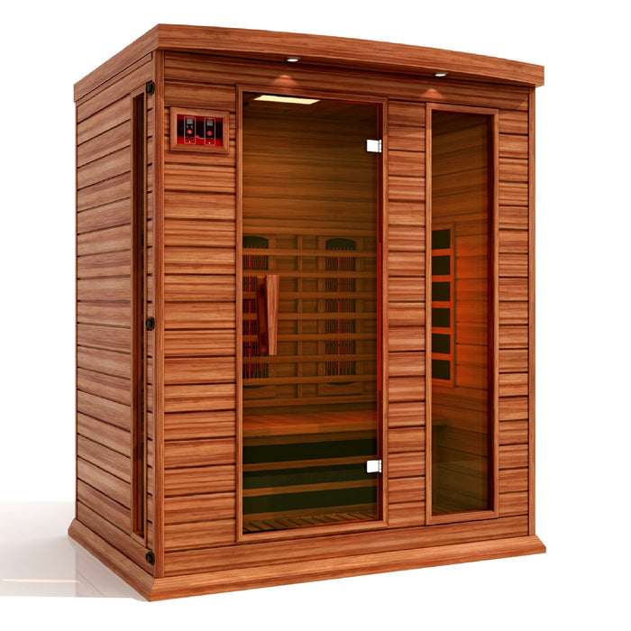 Golden Designs Maxxus 3 Person Full Spectrum Infrared Carbon Canadian Red Cedar Sauna  MX-M306-01-FS CED