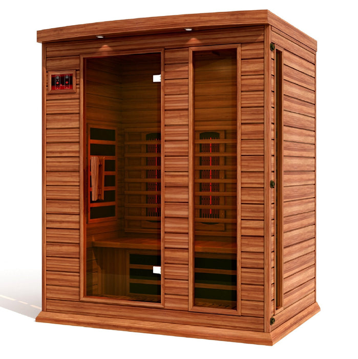 Golden Designs Maxxus 3 Person Full Spectrum Infrared Sauna - Canadian Red Cedar - PrimeFair