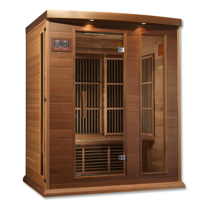 Golden Designs Maxxus "Avignon Edition" 3 Person Near Zero EMF FAR Infrared Carbon Canadian Red Cedar Sauna   MX-K306-01-ZF Ced