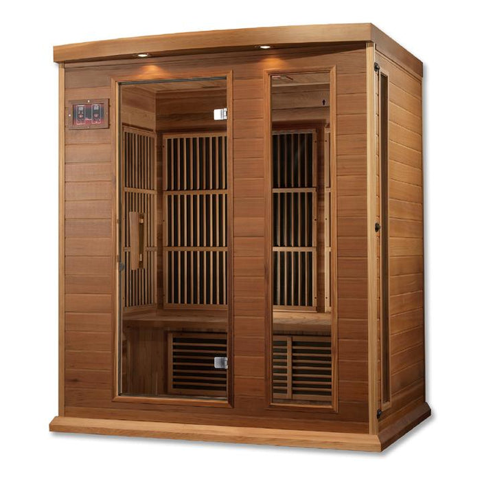 Golden Designs Maxxus "Avignon Edition" 3 Person Near Zero EMF FAR Infrared Carbon Canadian Red Cedar Sauna   MX-K306-01-ZF Ced