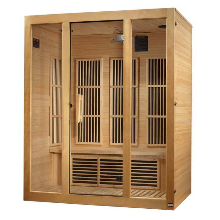 Golden Designs Maxxus "Bellevue" 3 person Low EMF FAR Infrared Carbon Canadian Hemlock Sauna   MX-J306-01